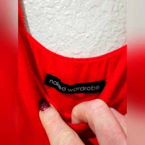 Naked Wardrobe red tank dress, small